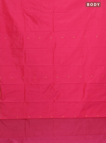 Arani semi silk saree pink with zari woven temple buttas and zari woven border