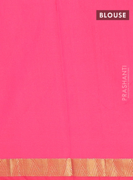 Arani semi silk saree pink with zari woven temple buttas and zari woven border