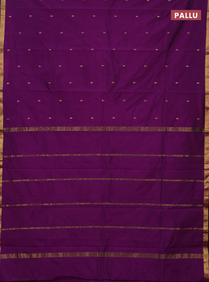 Arani semi silk saree purple with zari woven temple buttas and zari woven border