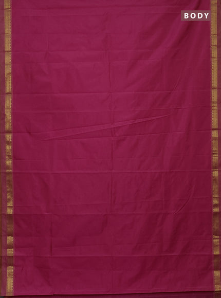 Arani semi silk saree pink and dual shade of yellow with plain body and zari woven simple border