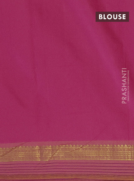 Arani semi silk saree pink and dual shade of yellow with plain body and zari woven simple border