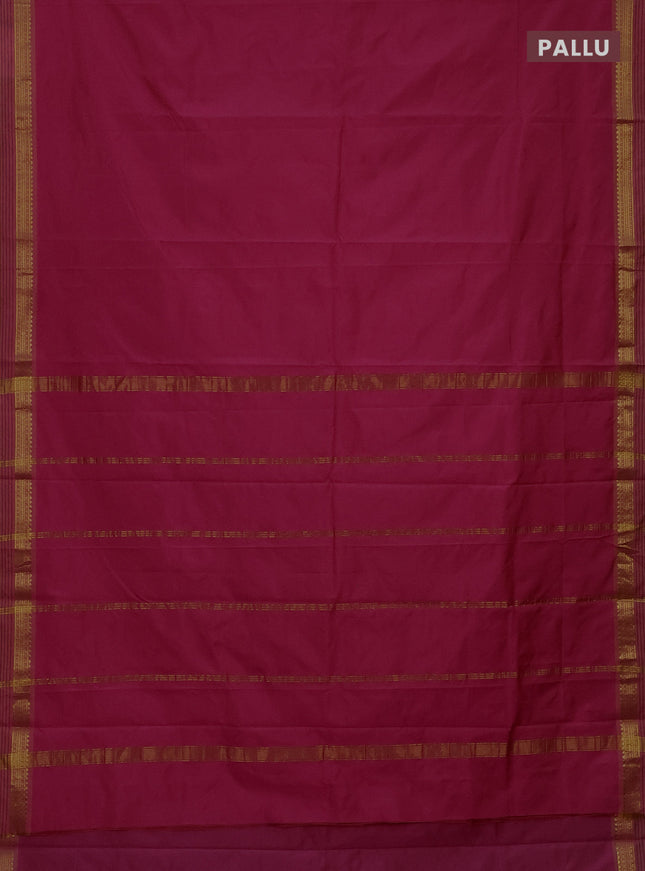 Arani semi silk saree pink shade and dual shade of yellow with plain body and zari woven simple border