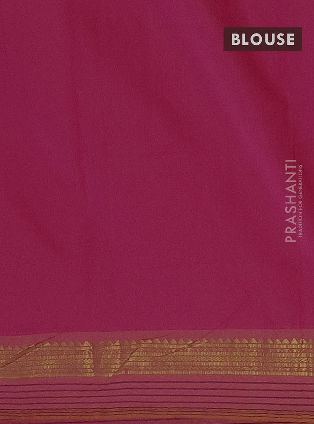 Arani semi silk saree pink shade and dual shade of yellow with plain body and zari woven simple border