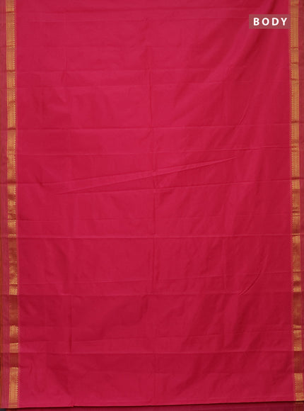 Arani semi silk saree candy pink and dual shade of yellow with plain body and zari woven simple border