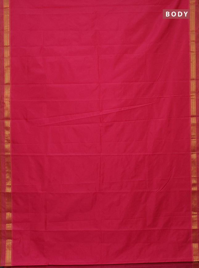 Arani semi silk saree candy pink and dual shade of yellow with plain body and zari woven simple border