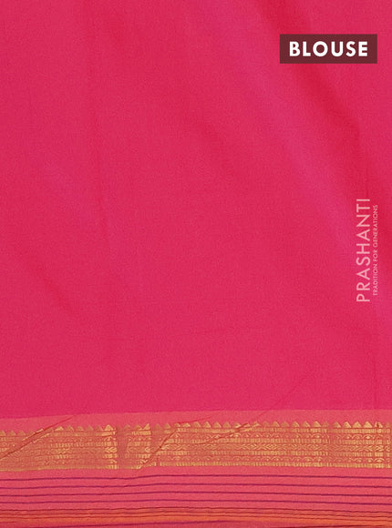 Arani semi silk saree candy pink and dual shade of yellow with plain body and zari woven simple border