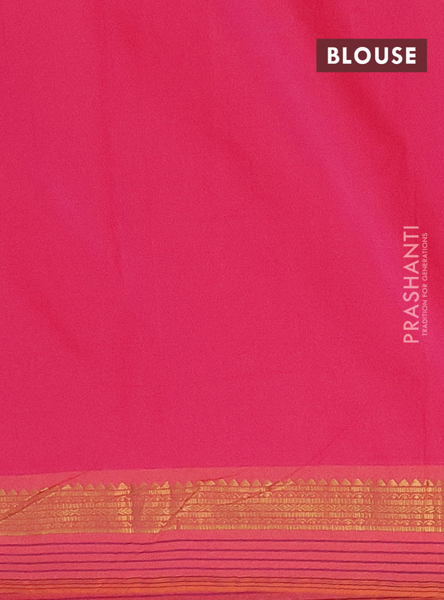 Arani semi silk saree candy pink and dual shade of yellow with plain body and zari woven simple border