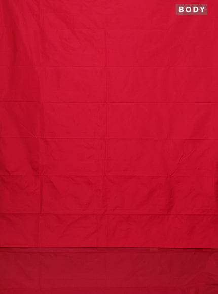 Arani semi silk saree pink with plain body and zari woven border