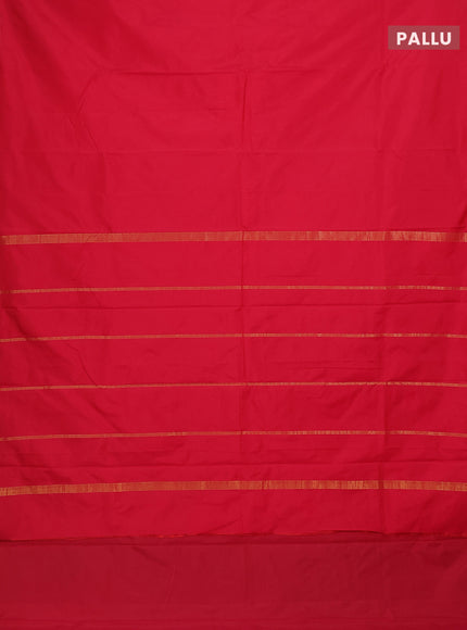 Arani semi silk saree pink with plain body and zari woven border