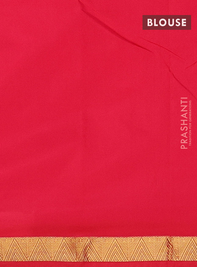 Arani semi silk saree pink with plain body and zari woven border