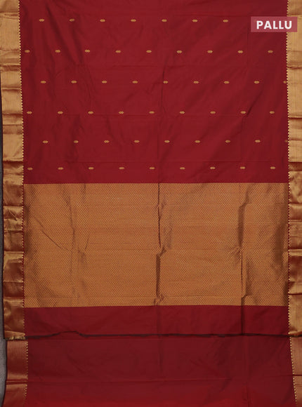 Arani semi silk saree maroon with zari woven buttas and zari woven border