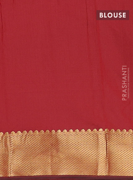 Arani semi silk saree maroon with zari woven buttas and zari woven border