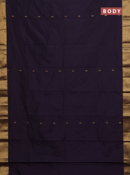 Arani semi silk saree jamun shade with zari woven buttas and zari woven border