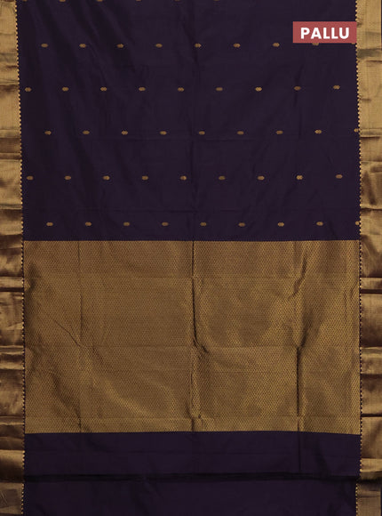 Arani semi silk saree jamun shade with zari woven buttas and zari woven border