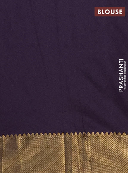 Arani semi silk saree jamun shade with zari woven buttas and zari woven border