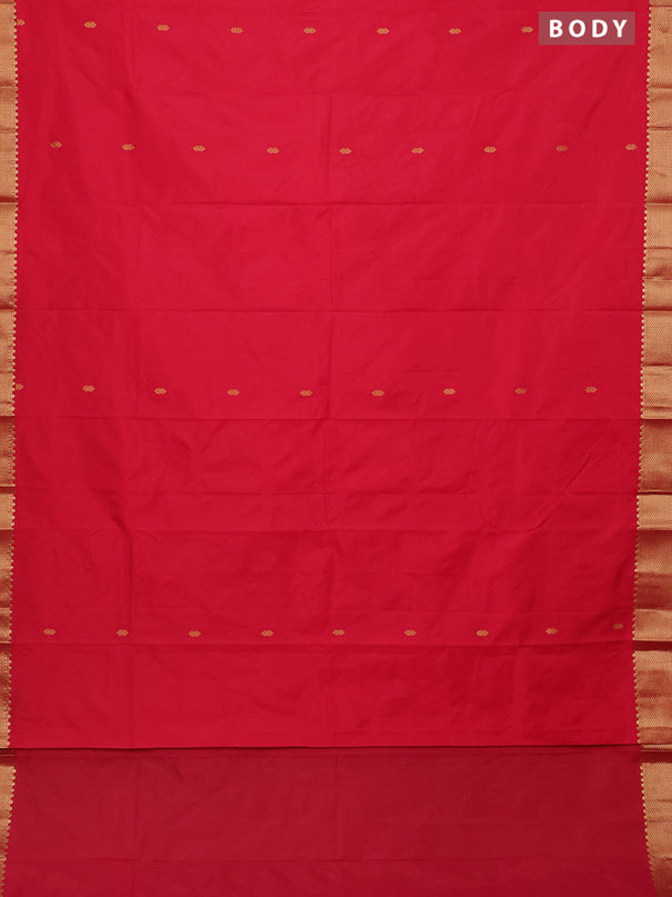 Arani semi silk saree pink with zari woven buttas and zari woven border