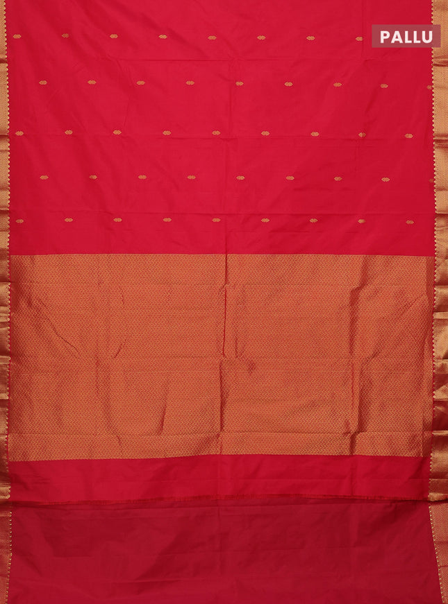 Arani semi silk saree pink with zari woven buttas and zari woven border