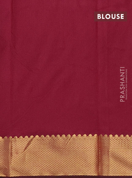 Arani semi silk saree dark magenta pink with zari woven buttas and zari woven border