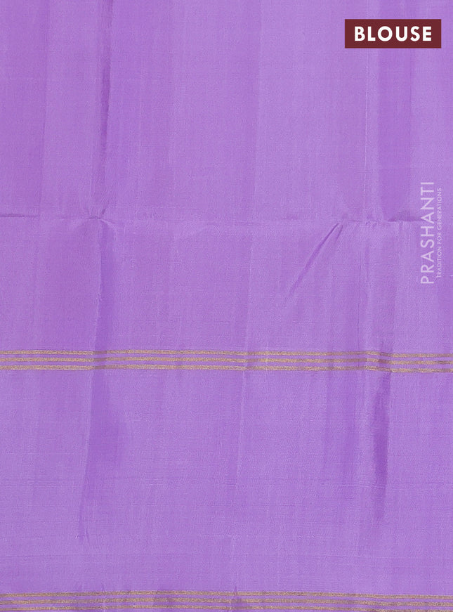 Pure soft silk saree lavender with zari woven floral buttas and rettapet zari woven border