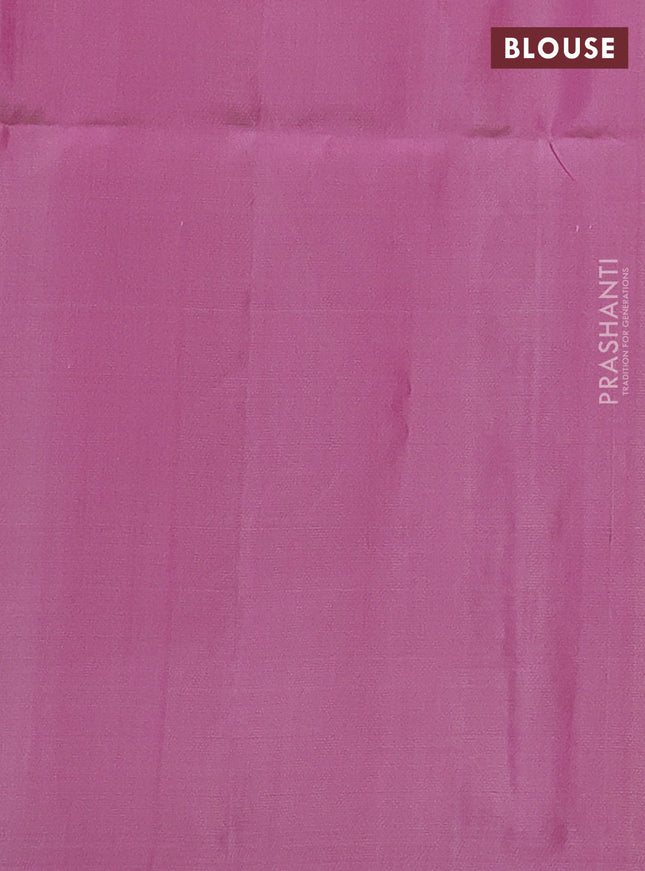 Pure soft silk saree light pink with allover zari weaves and long rich zari woven border