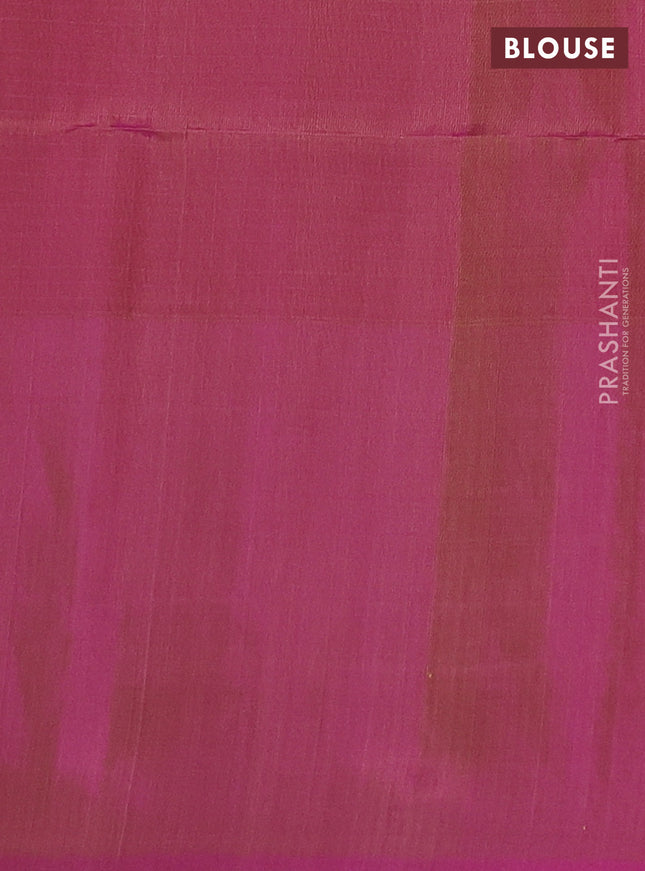 Pure soft silk saree sandal and dual shade of pink with allover thread checked pattern and long zari woven butta border