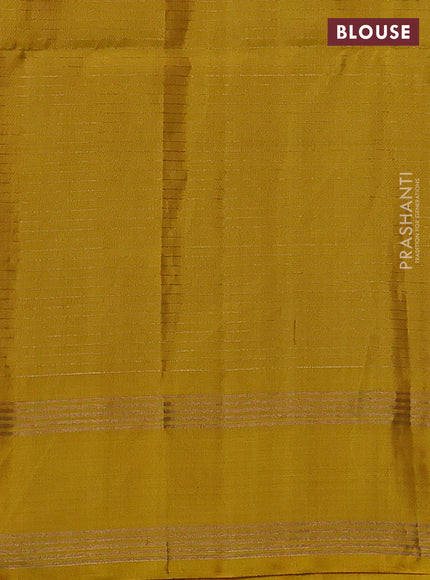 Pure soft silk saree beige and yellow with allover zari checked pattern and rettapet zari woven border