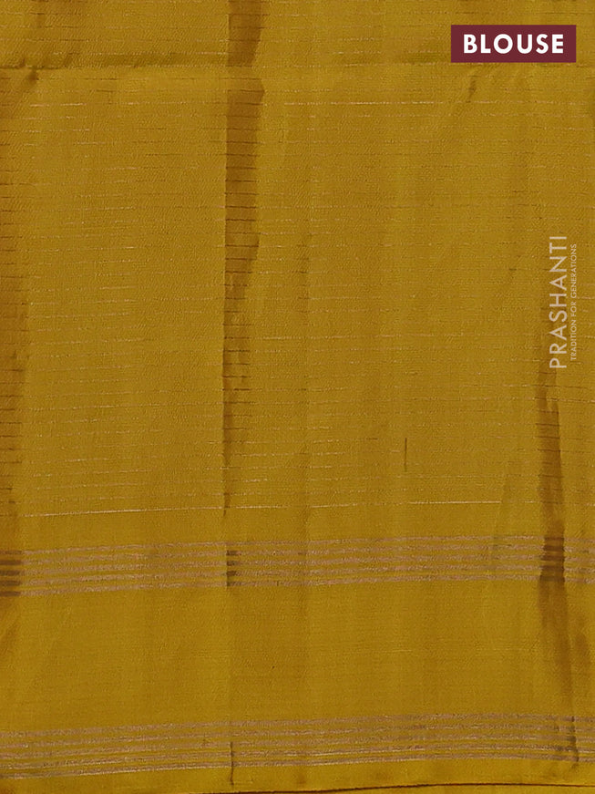 Pure soft silk saree beige and yellow with allover zari checked pattern and rettapet zari woven border