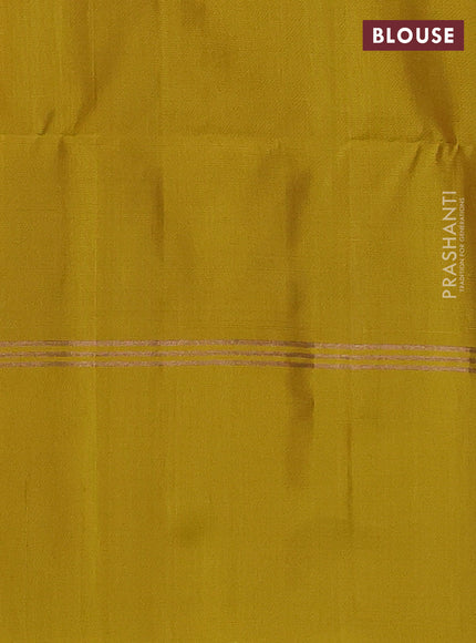 Pure soft silk saree beige and mustard yellow with zari woven buttas and rettapet zari woven border