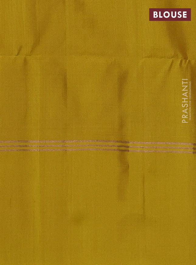 Pure soft silk saree beige and mustard yellow with zari woven buttas and rettapet zari woven border
