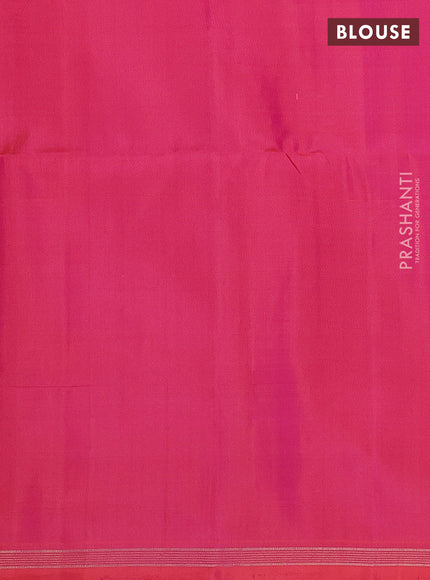Pure soft silk saree dual shade of pinkish orange with allover zari weaves and zari woven butta border