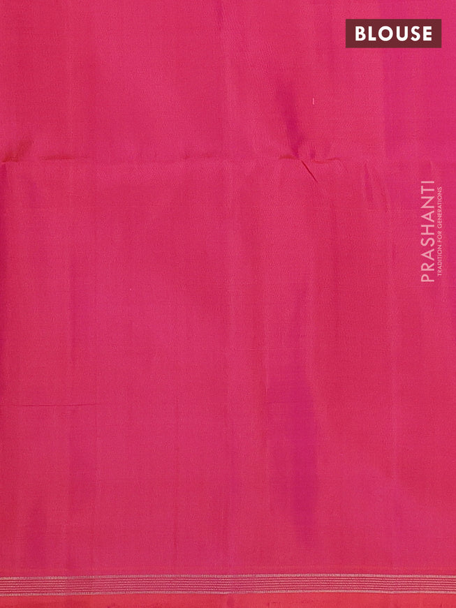 Pure soft silk saree dual shade of pinkish orange with allover zari weaves and zari woven butta border