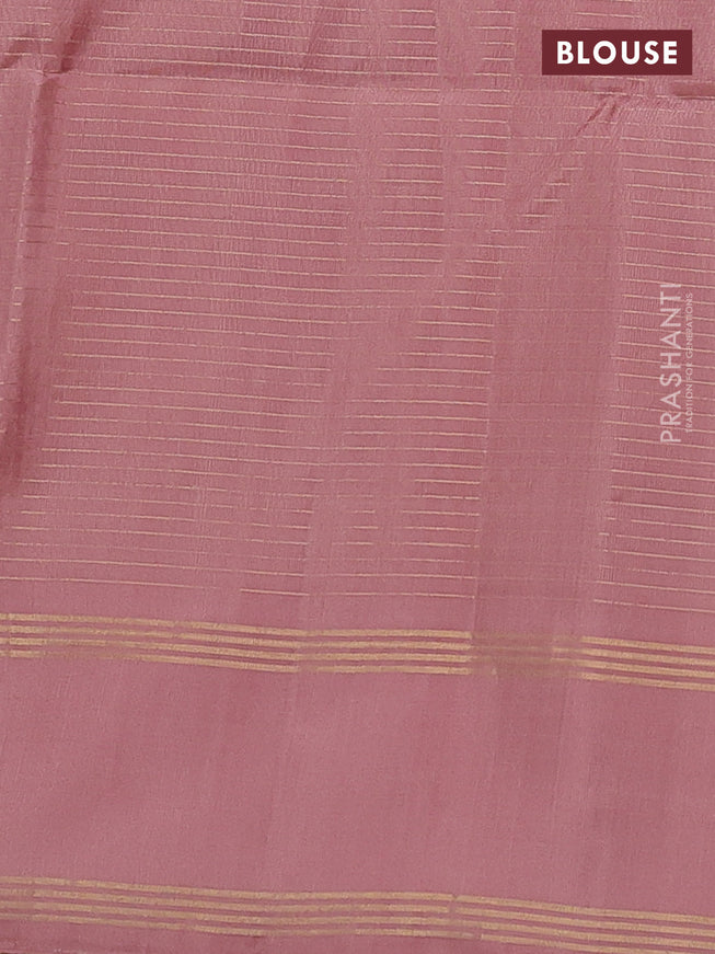 Pure soft silk saree peach shade and pastel peach with allover zari checked pattern and rettapet zari woven border