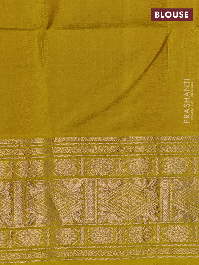 Pure soft silk saree grey shade and yellow with zari woven deer buttas and zari woven border