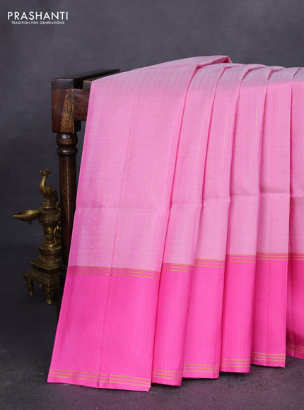 Pure soft silk saree light pink and pink with allover zari weaves and rettapet zari woven border