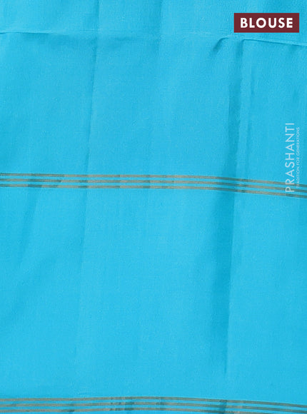 Pure soft silk saree dual shade of green and light blue with zari woven buttas and rettapet zari woven border