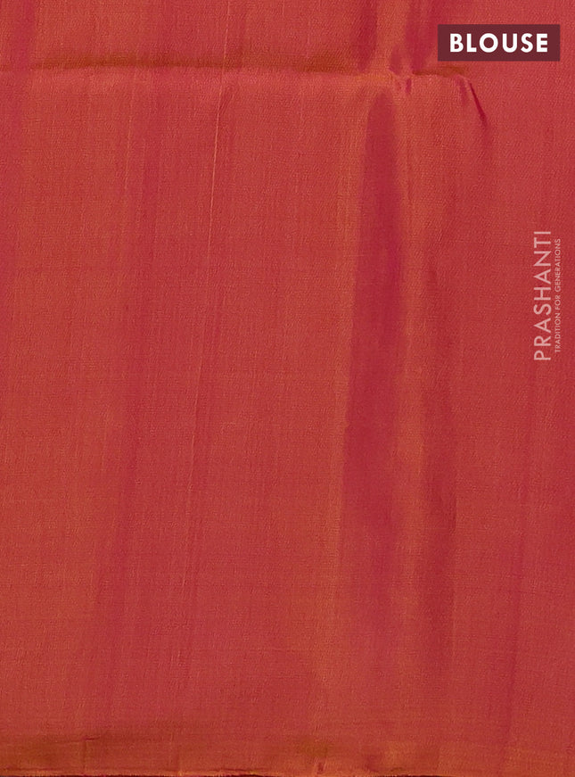 Pure soft silk saree dual shade of pink with allover zari weaves and zari woven butta border