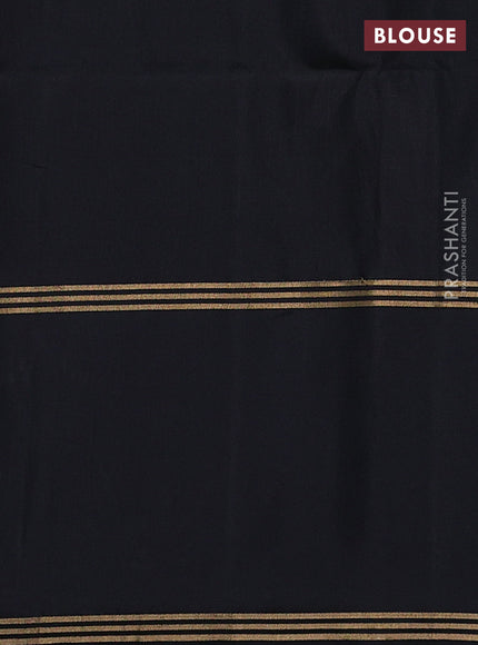 Pure soft silk saree grey and black with allover zari weaves and rettapet zari woven border