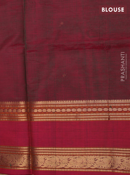 Kanchipuram silk cotton saree dual shade of greenish pink with zari woven buttas and rettapet zari woven border
