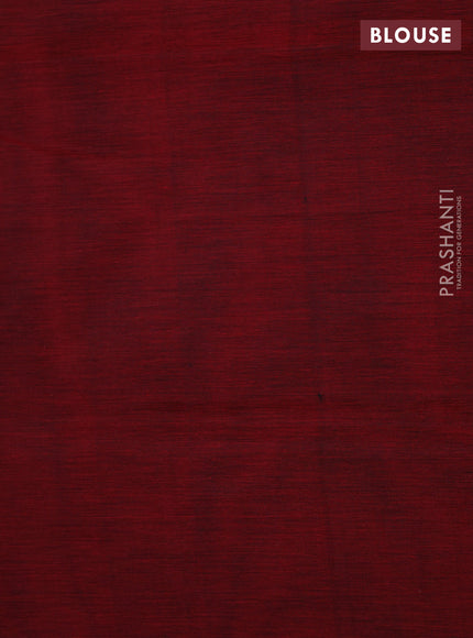 Kanchipuram silk cotton saree maroon and sandal with zari woven buttas and simple border