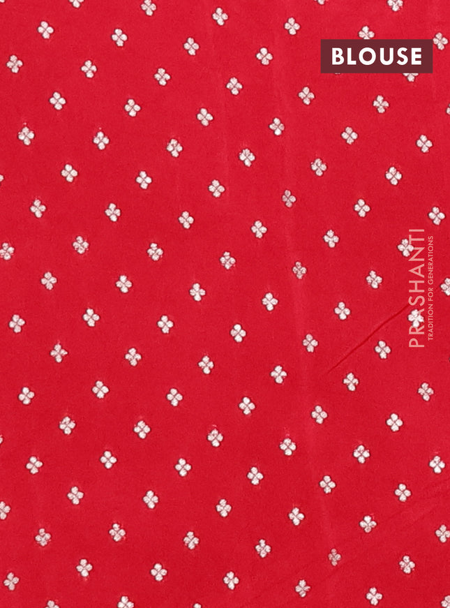 Semi mysore silk saree red with zari stripes & annam buttas and rettapet zari woven border