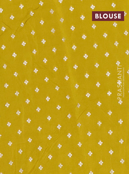 Semi mysore silk saree lime green with allover zari checked pattern and zari woven butta border