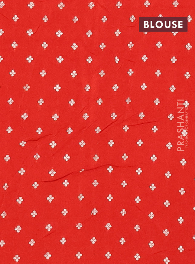 Semi mysore silk saree orange with zari woven buttas and rettapet zari woven border