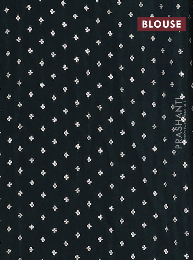 Semi mysore silk saree green with zari woven floral buttas and long rettapet zari woven border