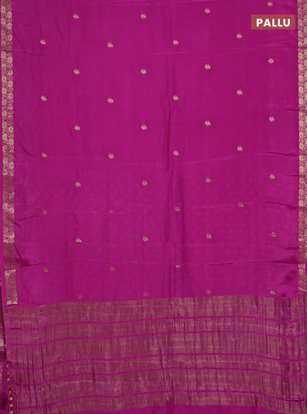 Semi mysore silk saree pink with zari woven buttas and zari woven border