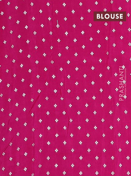 Semi mysore silk saree pink with zari woven buttas and zari woven border