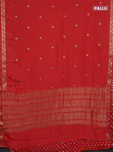 Semi mysore silk saree orange with zari woven buttas and zari woven border