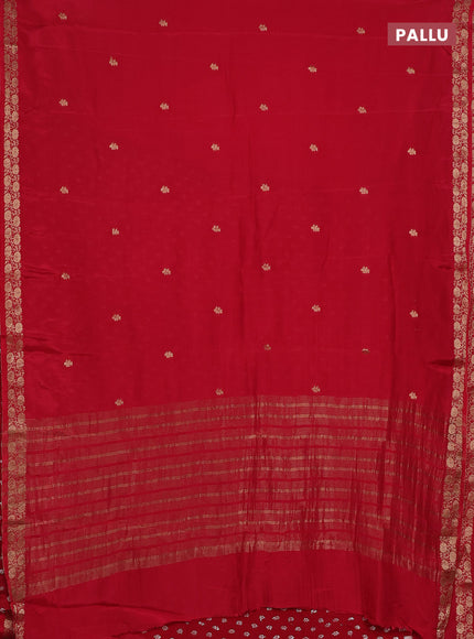 Semi mysore silk saree red with zari woven buttas and zari woven border