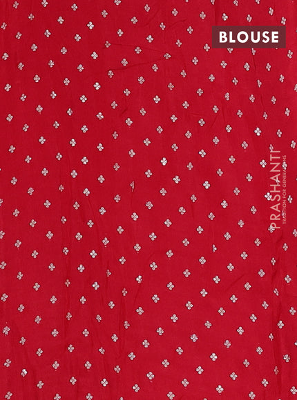 Semi mysore silk saree red with zari woven buttas and zari woven border