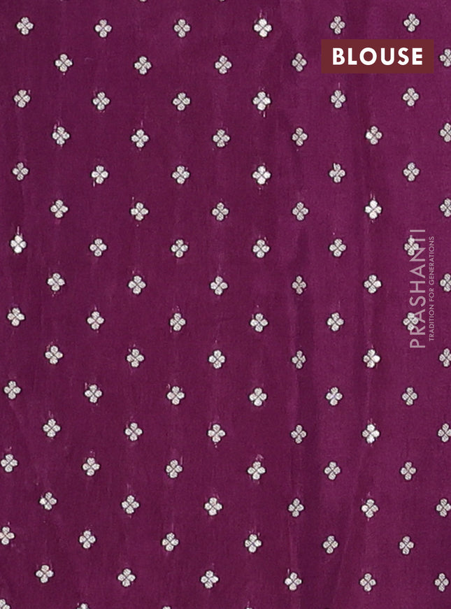 Semi mysore silk saree purple with zari woven buttas and zari woven border
