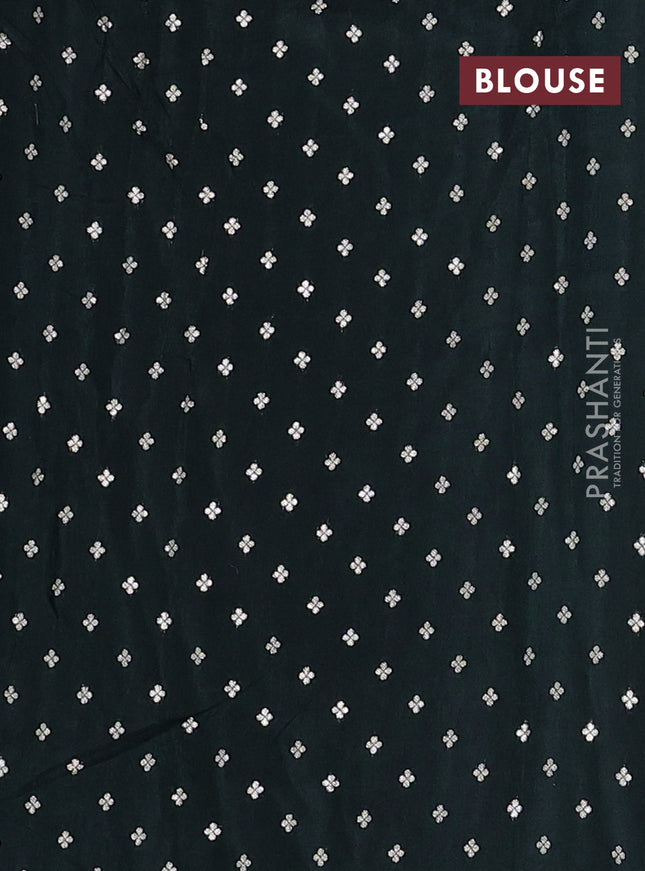 Semi mysore silk saree green with zari woven buttas and zari woven border